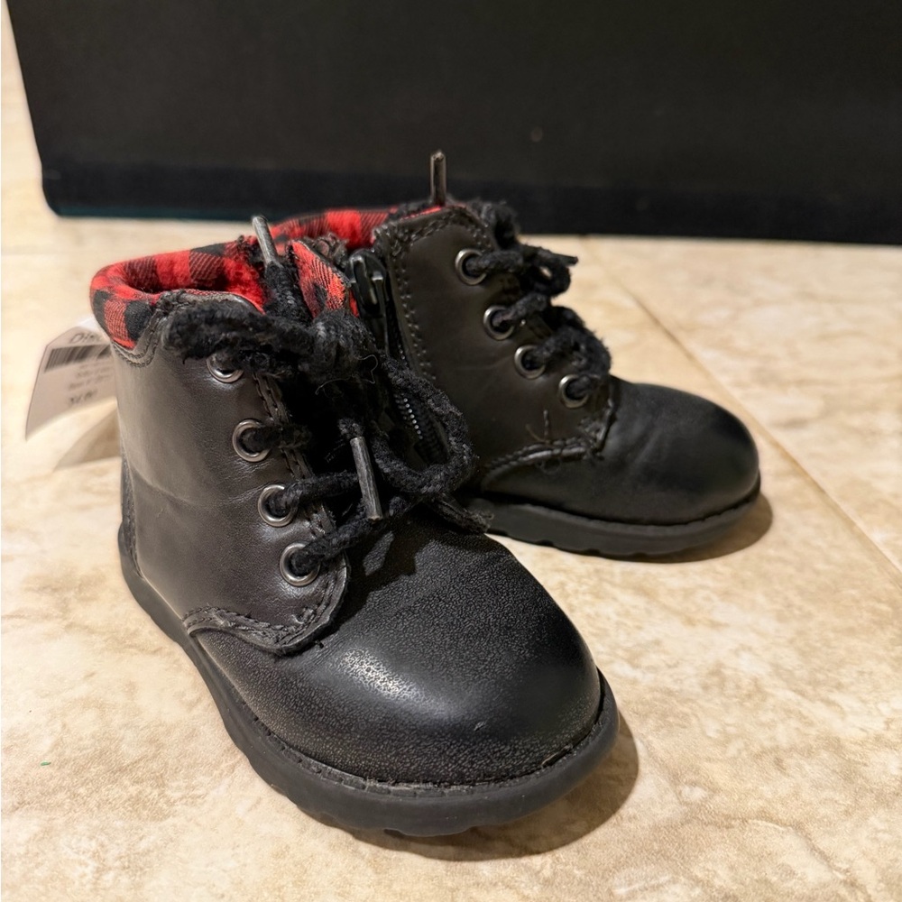 Carter's Black Kids Boots with Red Interior